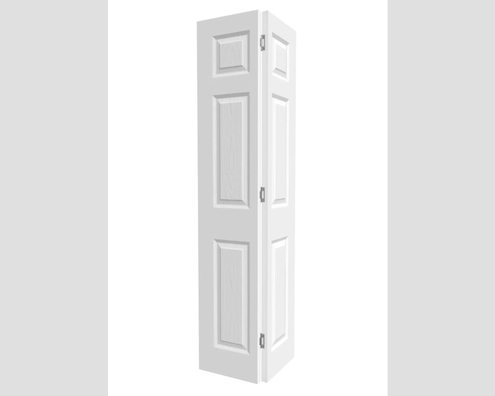 1981mm x 762mm x 35mm (30") White Grained 6 Panel Bi-fold Doors