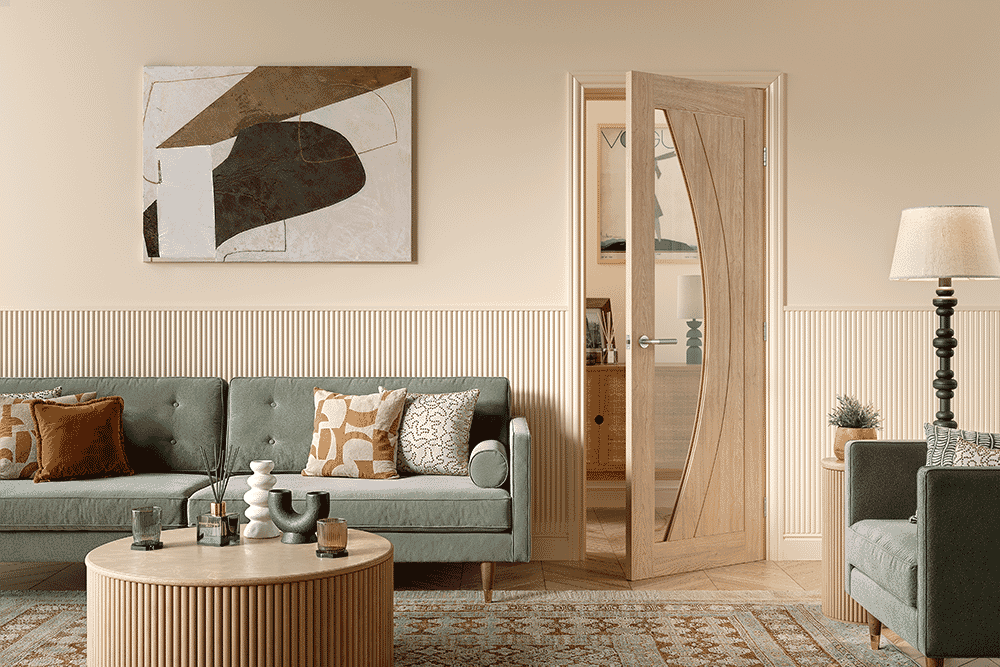 Girona Oak Clear Glass Internal Doors
