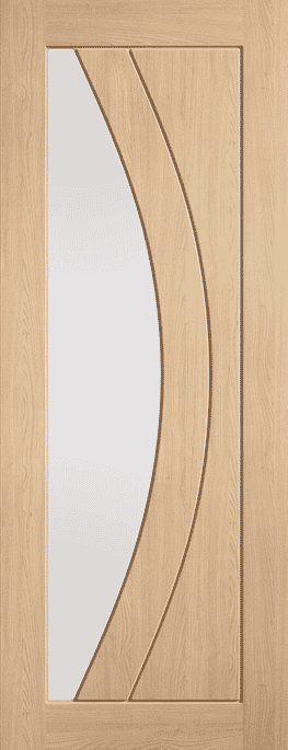 Girona Oak Clear Glass Prefinished Internal Door Set