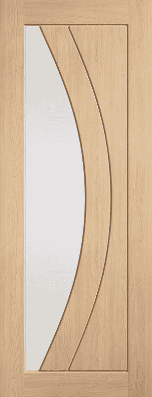 Girona Oak Clear Glass Prefinished Internal Door Set