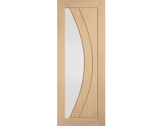 Girona Oak Clear Glass Prefinished Internal Door Set