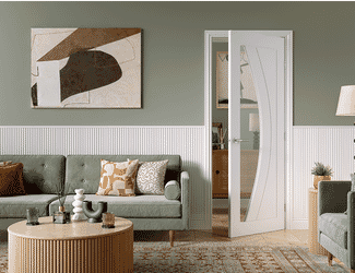 Girona White Clear Glass Internal Doors