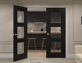 Trinity Black Glazed - Prefinished Internal Doors