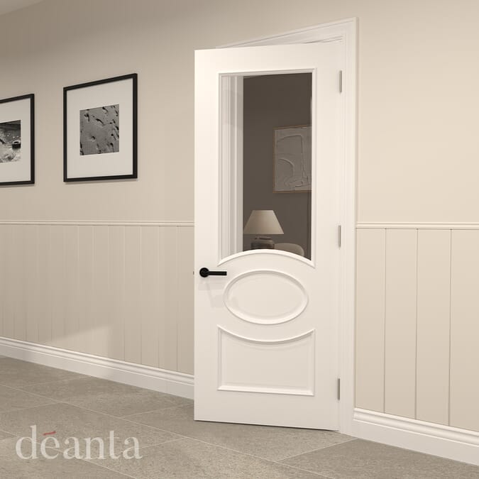 1981x610x35mm (24") Clarendon White Glazed Internal Doors