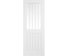 Cottage Smooth White Primed Glazed Moulded Internal Doors