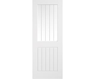 Cottage Smooth White Primed Glazed Moulded Internal Doors