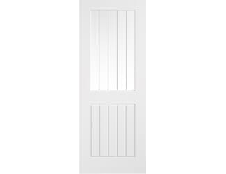 Cottage Smooth White Primed Glazed Moulded Internal Doors