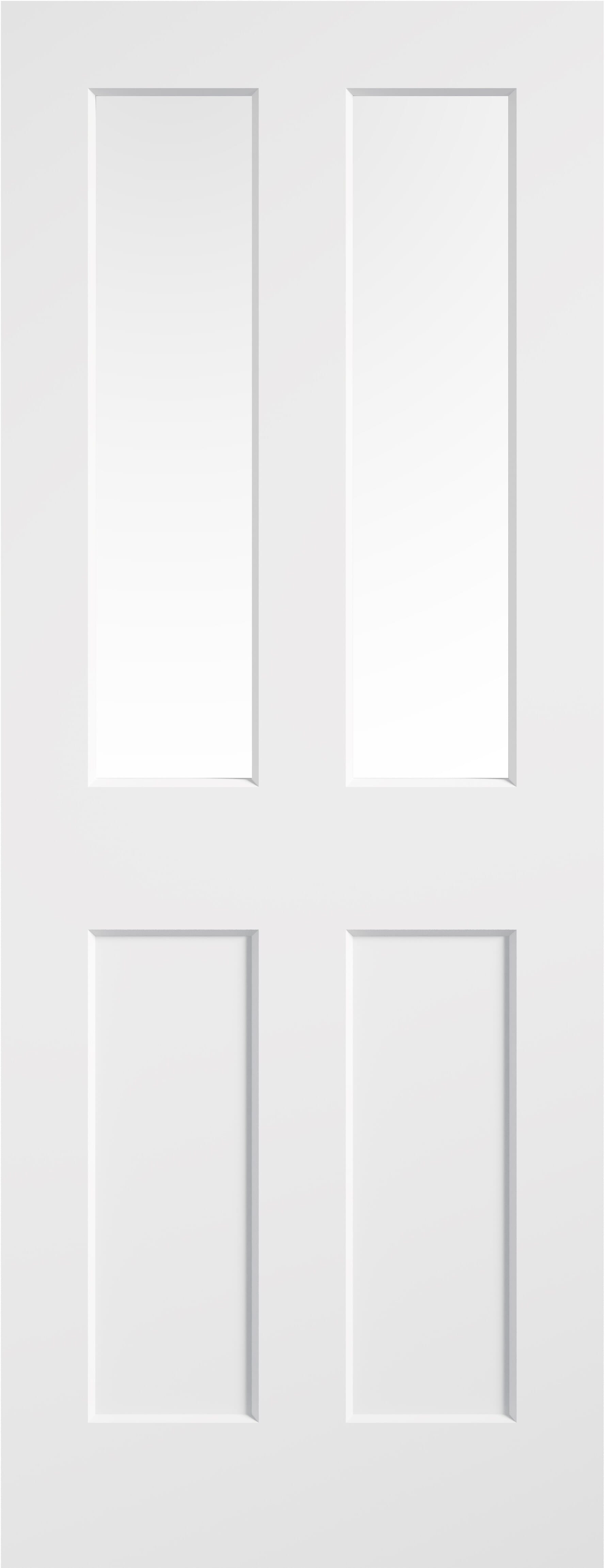 Ashford Smooth White Primed Clear Glass Moulded Internal Doors