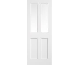 Ashford Smooth White Primed Clear Glass Moulded Internal Doors
