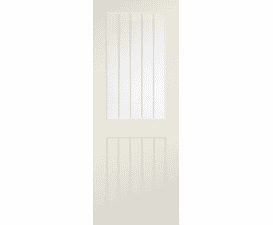 Cottage Ivory Clear Glass with Frosted Lines Laminate Internal Doors