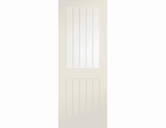 Cottage Ivory Clear Glass with Frosted Lines Laminate Internal Doors