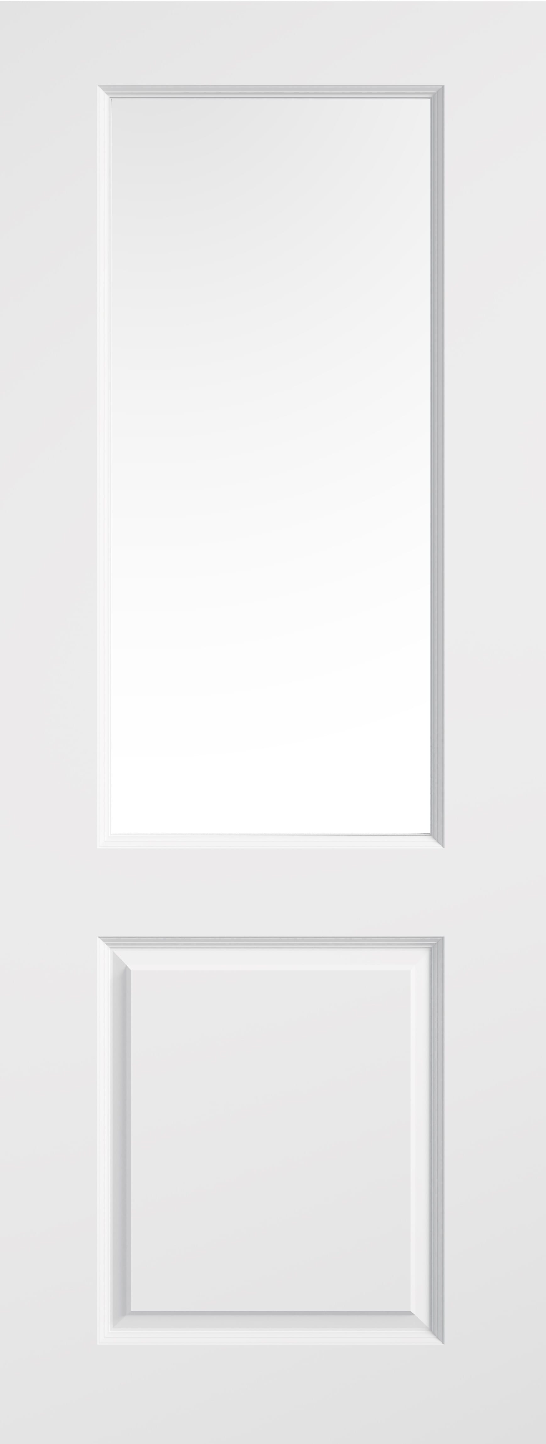 Smooth 2 Panel Glazed White Primed Moulded Internal Doors