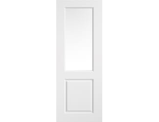 Smooth 2 Panel Glazed White Primed Moulded Internal Doors