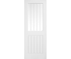 Mexicano White Primed Textured Glazed Moulded Internal Doors
