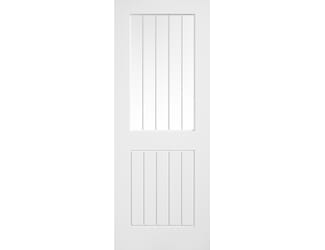 Mexicano White Primed Textured Glazed Moulded Internal Doors