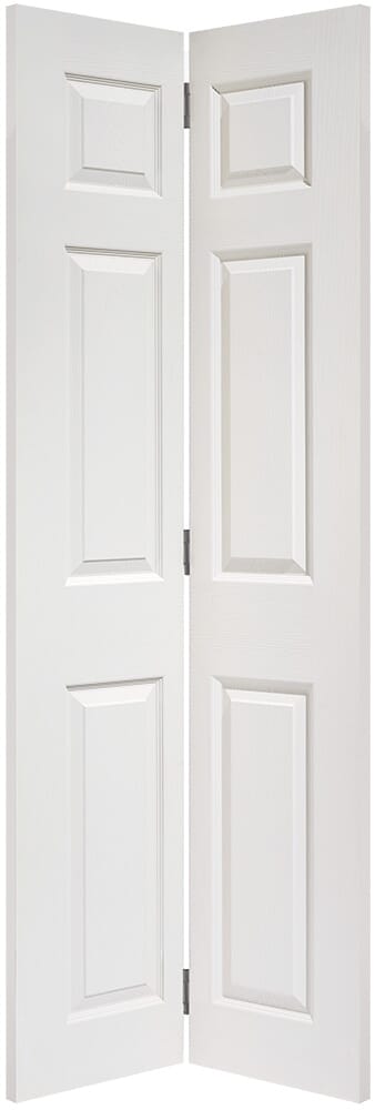 610x1981x35mm (24") Regency Textured 6 Panel White Primed Moulded Bi-fold Door Image