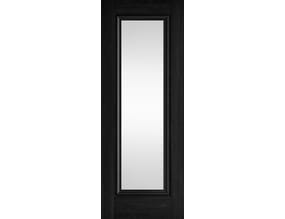 Haddon Black Laminate Clear Glazed Internal Doors