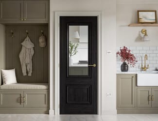 Burghley Black Laminate Clear Glazed Internal Doors