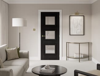 Kedleston Black Laminate Clear Glazed Internal Doors