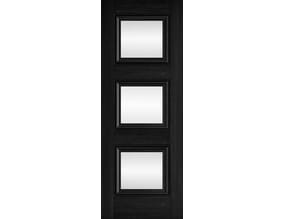 Kedleston Black Laminate Clear Glazed Internal Doors