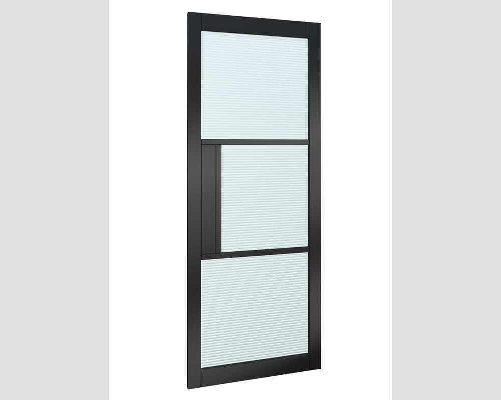 1981x686x35mm (27") Heritage Black Reeded Glazed - Prefinished Internal Doors