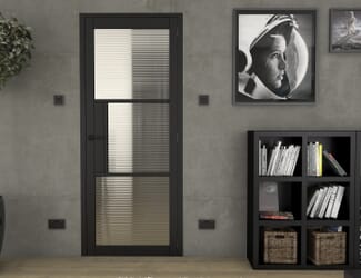 Heritage Black Reeded Glazed - Prefinished Internal Doors