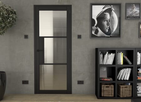Heritage Black Reeded Glazed - Prefinished Internal Doors