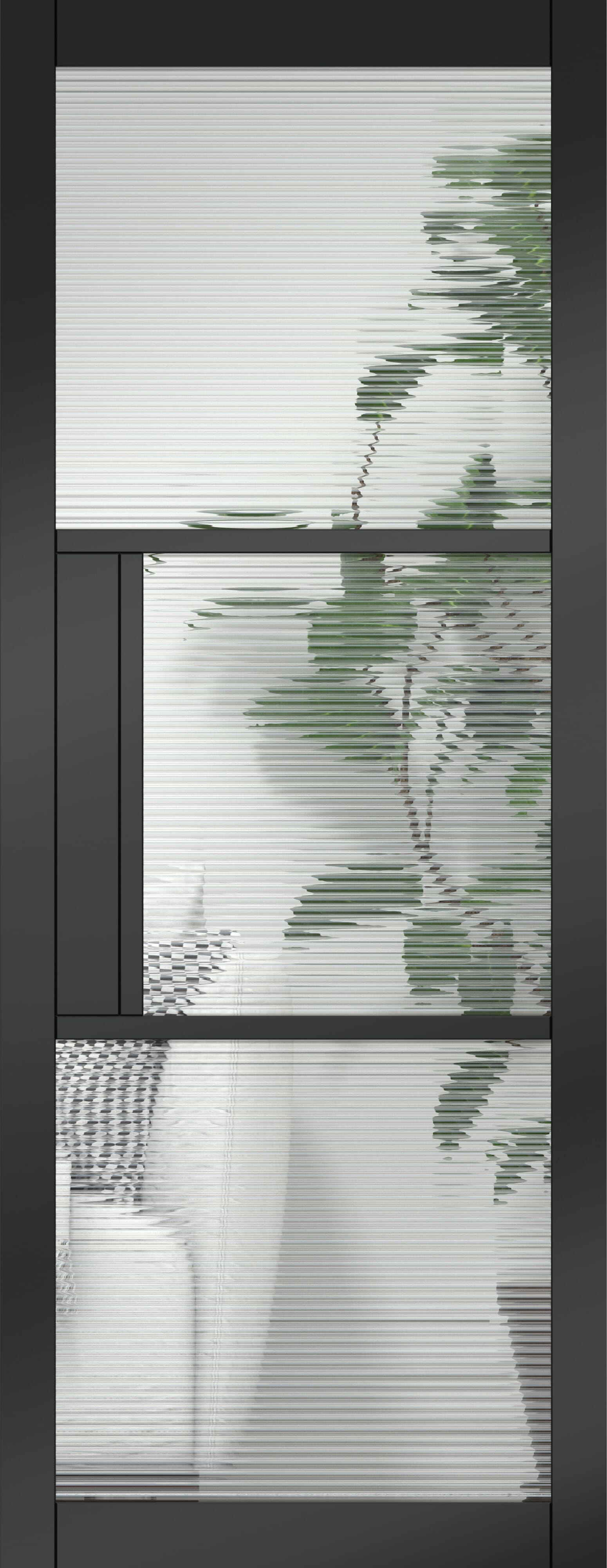 Heritage Black Reeded Glazed - Prefinished Internal Doors