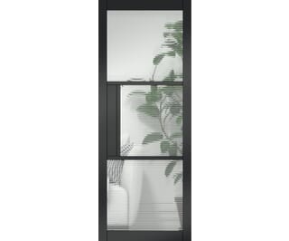 Heritage Black Reeded Glazed - Prefinished Internal Doors