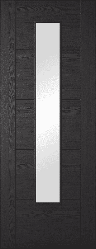 Iseo Black 1L Clear Glass Laminate Internal Doors by PM Mendes