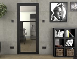 Heritage Black Primed Clear Glazed Internal Doors