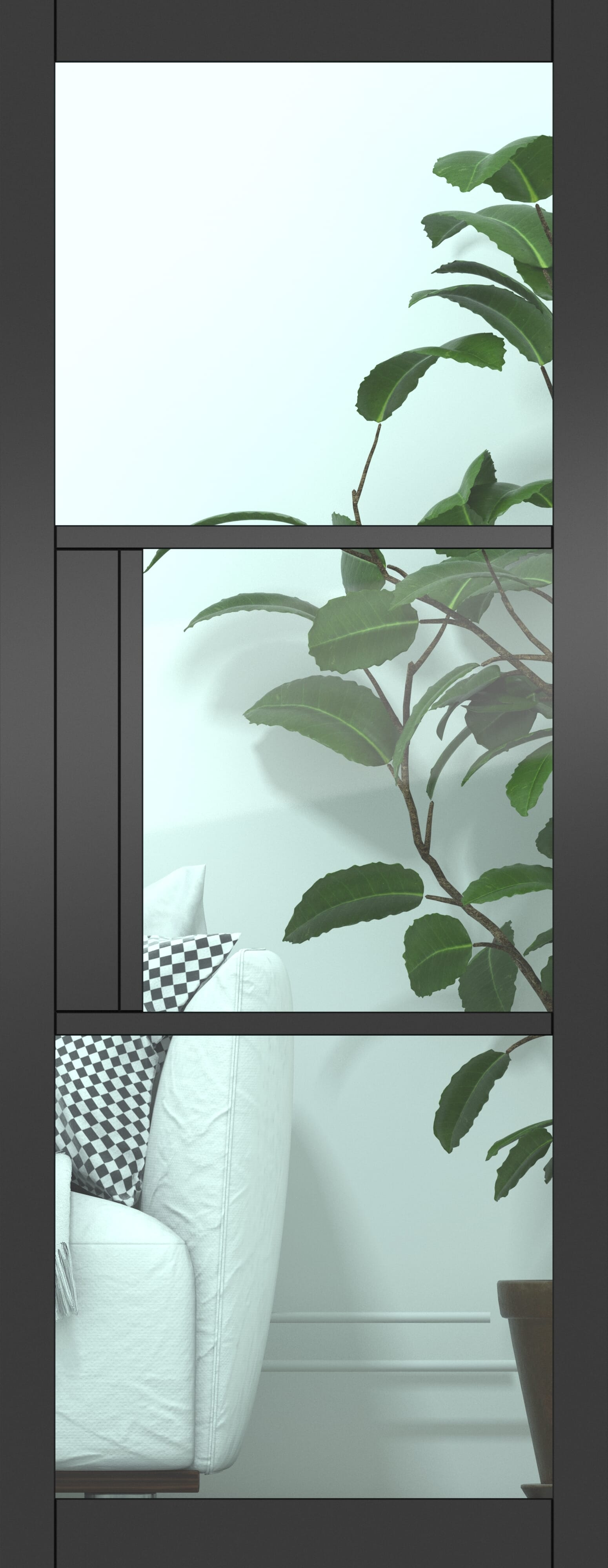 Heritage Black Primed Clear Glazed Internal Doors