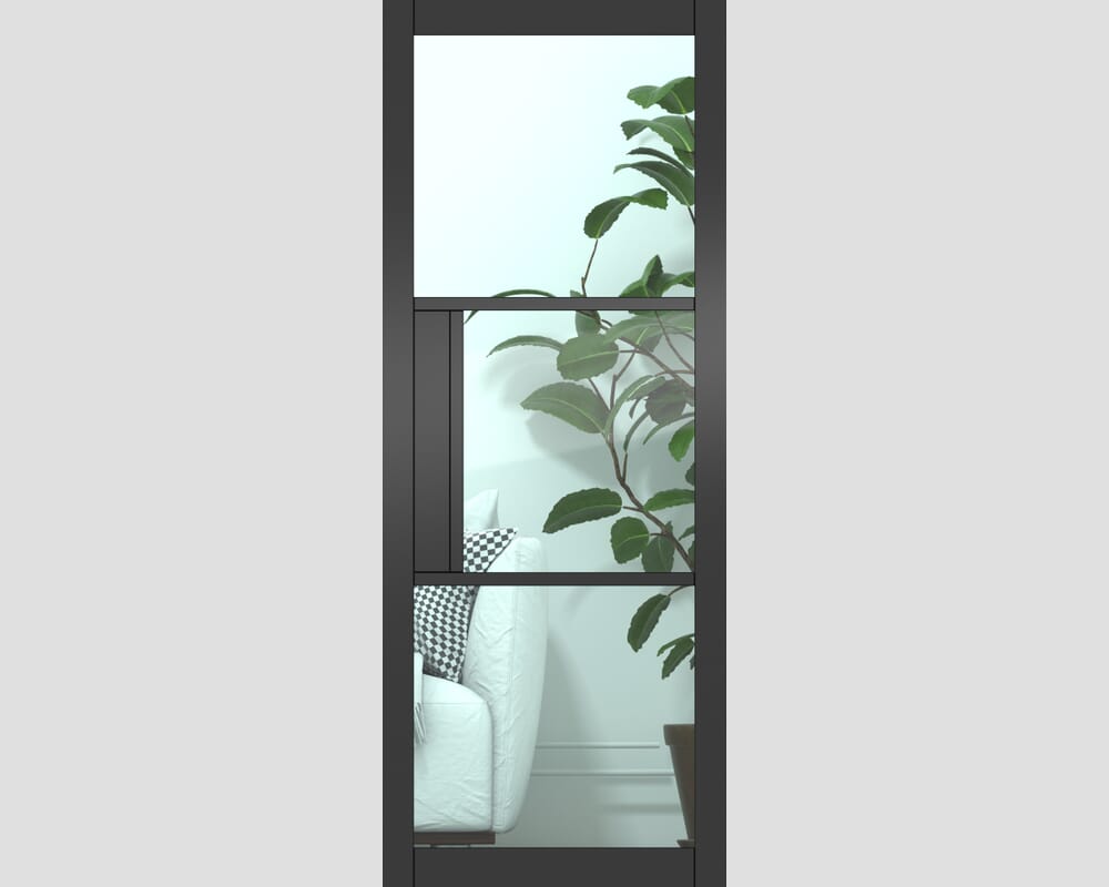 533x1981x35mm (21") Heritage Black Primed Clear Glazed Internal Doors