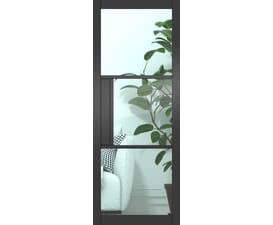 Heritage Black Primed Clear Glazed Internal Doors