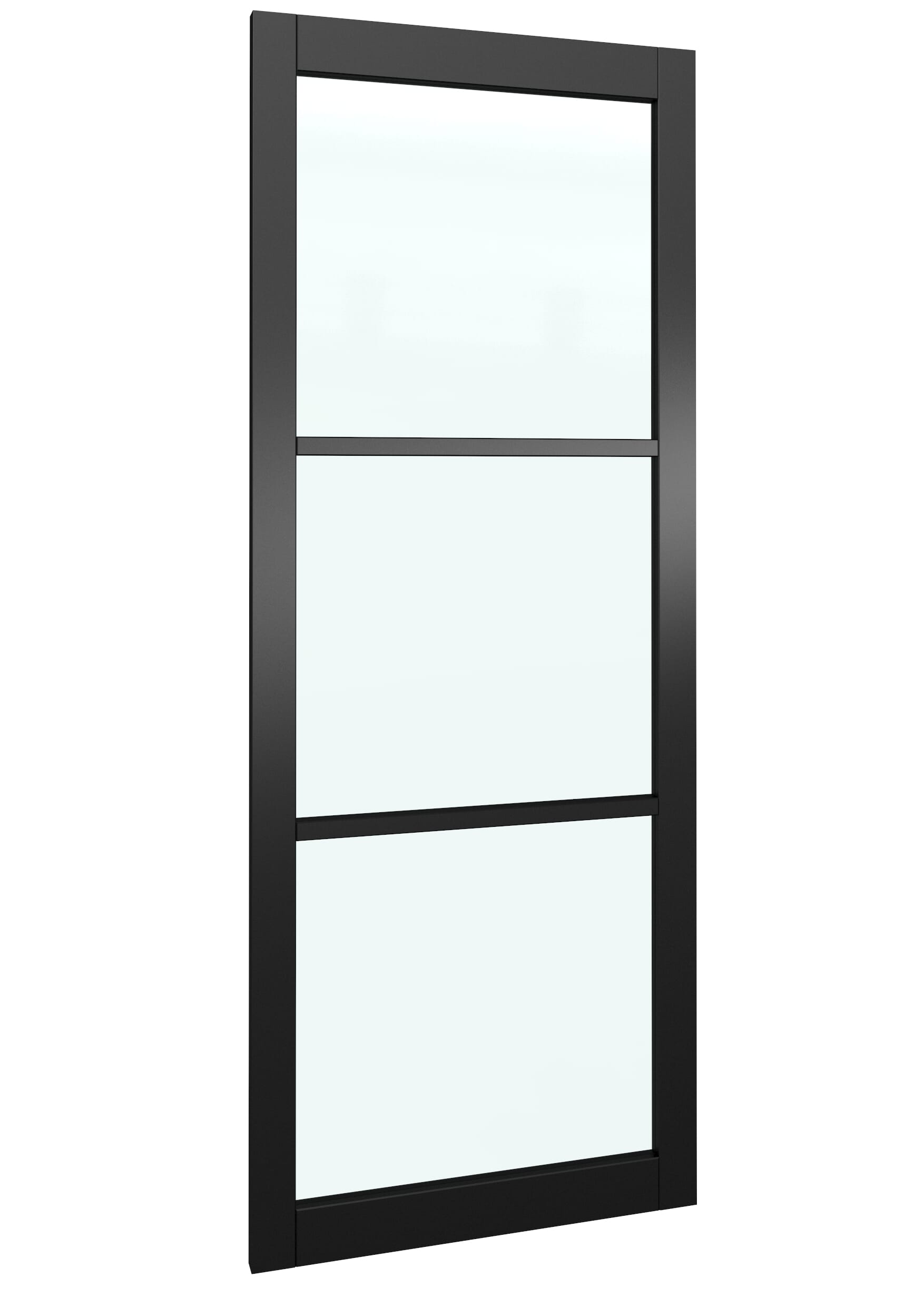 573x1981x35mm Heritage Slim Profile Black Primed Clear Glazed Internal Doors