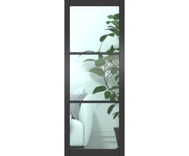 Heritage Slim Profile Black Primed Clear Glazed Internal Doors