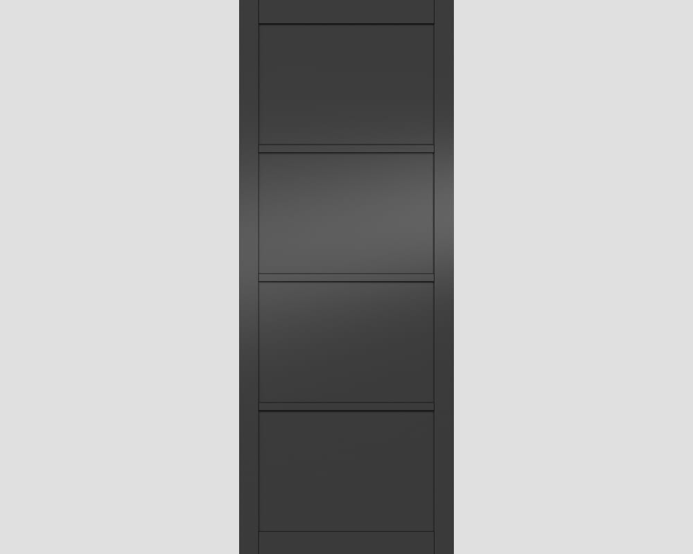 762x1981x35mm (30") Kensington Black Primed 4 Panel Internal Doors