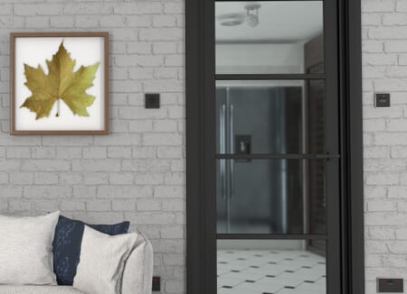 Kensington Black Primed 4L Glazed Internal Doors