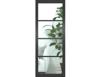 Kensington Black Primed 4L Glazed Internal Doors