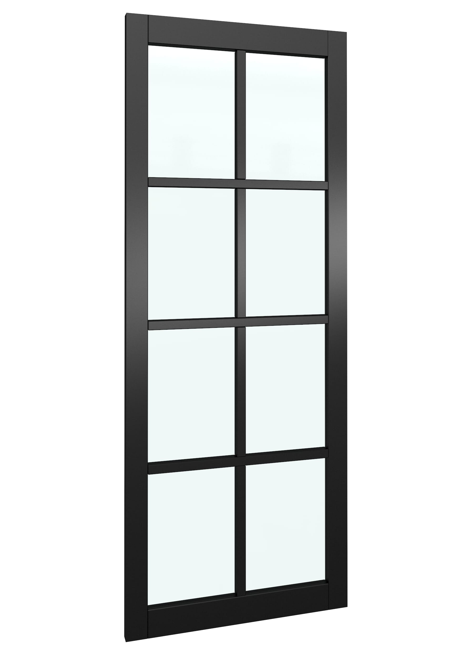 762x1981x35mm (30") Mayfair Black Primed 8L Glazed Internal Doors