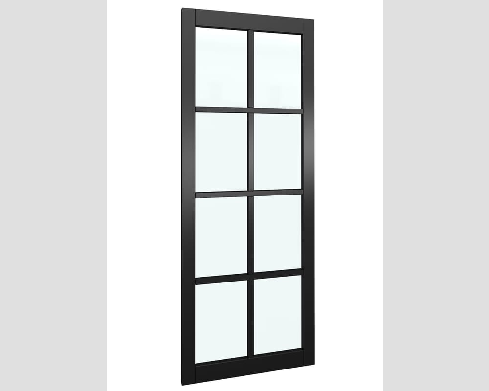 762x1981x35mm (30") Mayfair Black Primed 8L Glazed Internal Doors