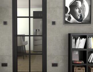 Mayfair Black Primed 8L Glazed Internal Doors