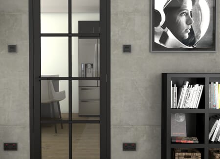 Mayfair Black Primed 8L Glazed Internal Doors