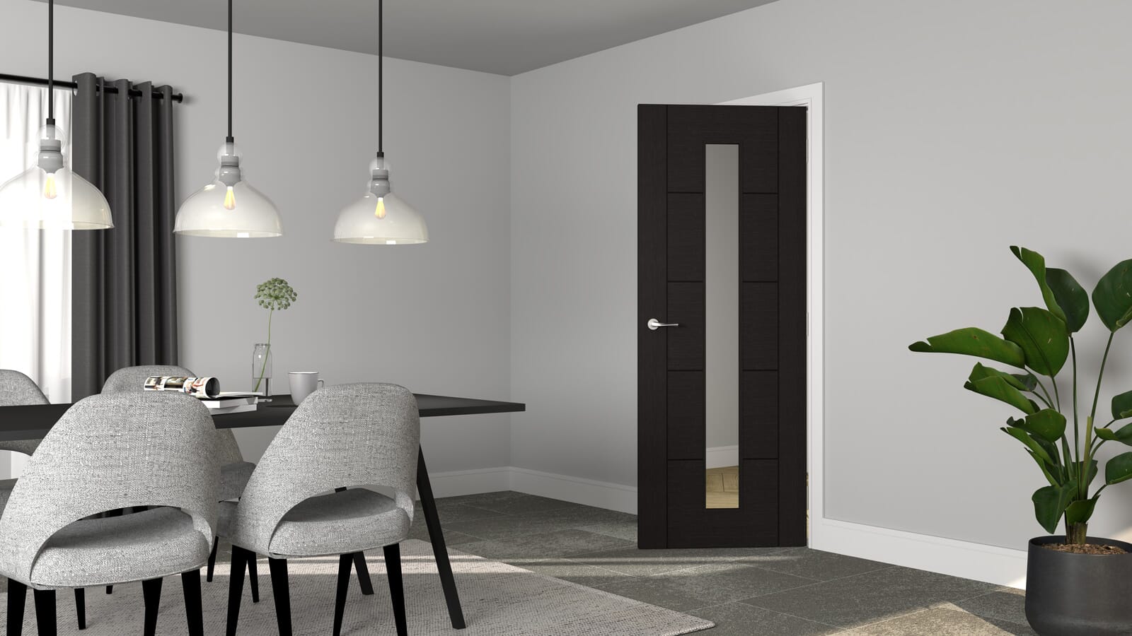 Iseo Dark Grey Laminate 1 Light Internal Doors
