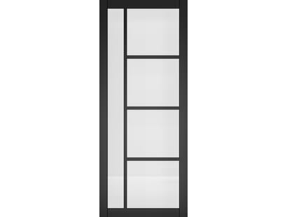 Brixton Black Prefinished - Clear Glass Internal Doors Image