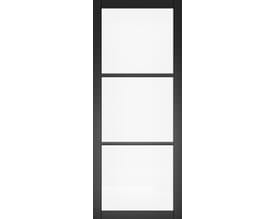 Camden Black Prefinished - Clear Glass Internal Doors