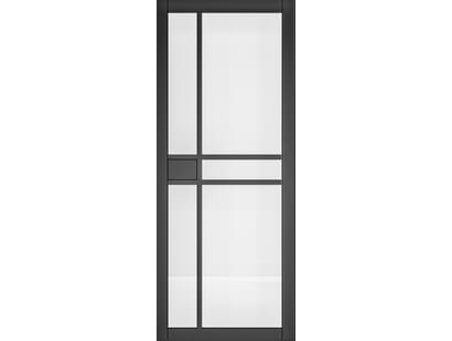Dalston Black Prefinished - Clear Glass Internal Doors Image