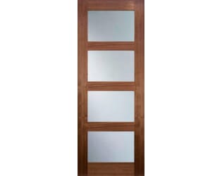 Coventry Walnut Glazed - Clear Prefinished Internal Doors