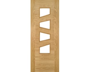 Seville Oak 4L Slanted Glazed - Prefinished Internal Doors