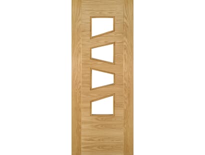 Seville Oak 4l Slanted Glazed - Prefinished Internal Doors Image